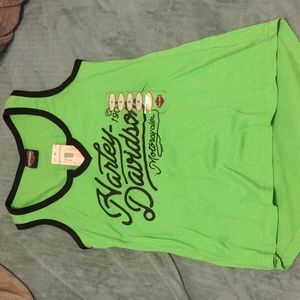 Harley Davidson Green Tank Top. Size Small. New With Tags
